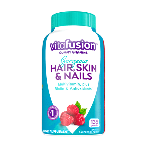 Vitafusion Gorgeous Hair, Skin & Nails Multivitamin Gummy Vitamins, plus Biotin and Antioxidant vitamins C&E, Raspberry Flavor, 135ct (45 day supply), from vitafusion, the gummy vitamin experts.