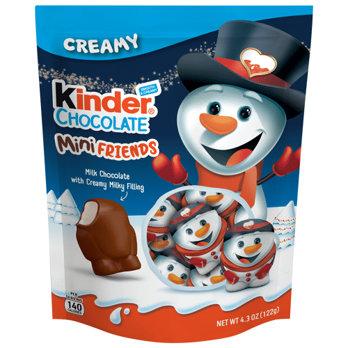 Kinder Chocolate Mini Friends, Milk Chocolate With Creamy Milky Filling, Individually Wrapped Holiday Candy, 4.3 Oz