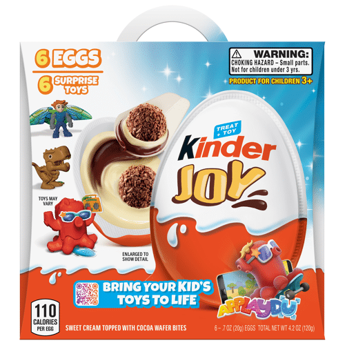 Kinder Joy Eggs, 6 Count, Treat Plus Toy, Sweet Cream and Chocolatey Wafers, Individually Wrapped, 4.2 oz